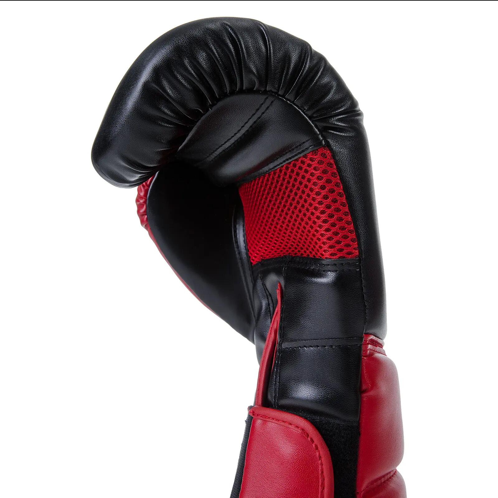 Bokshandschoenen - Boksen - Taurus PU Deluxe - 12oz - Zwart/Rood 3/4