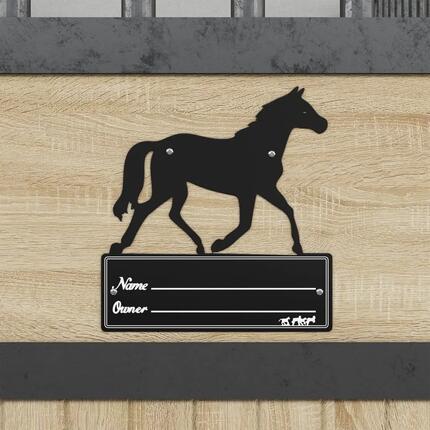 Plaque de nom pour écurie VidaXL acier noir 25 x 26,5 cm
