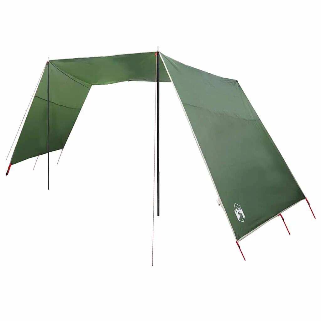 Bâche de camping imperméable PU VidaXL verte avec arceaux 2/4