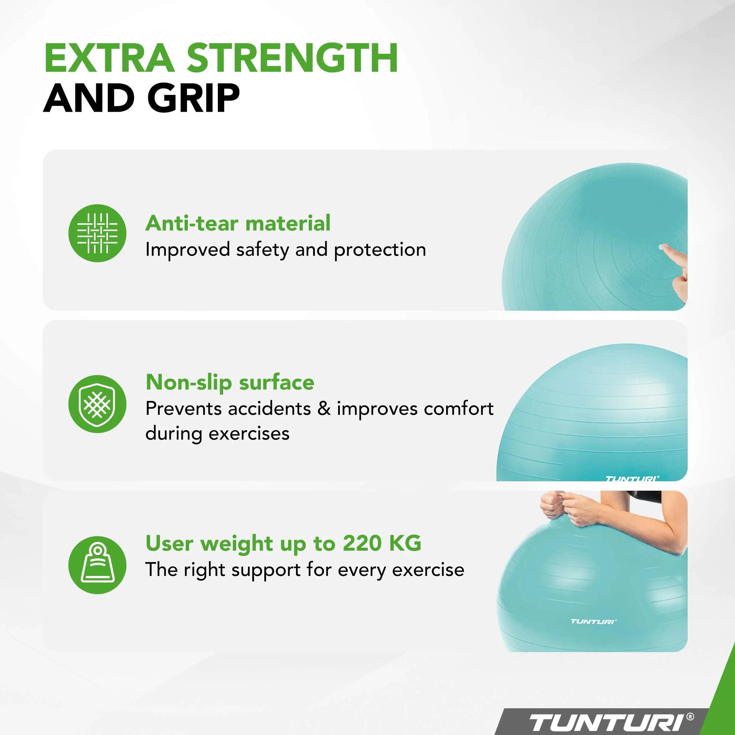 Gymball 55cm, Turquoise, Anti Burst 4/7