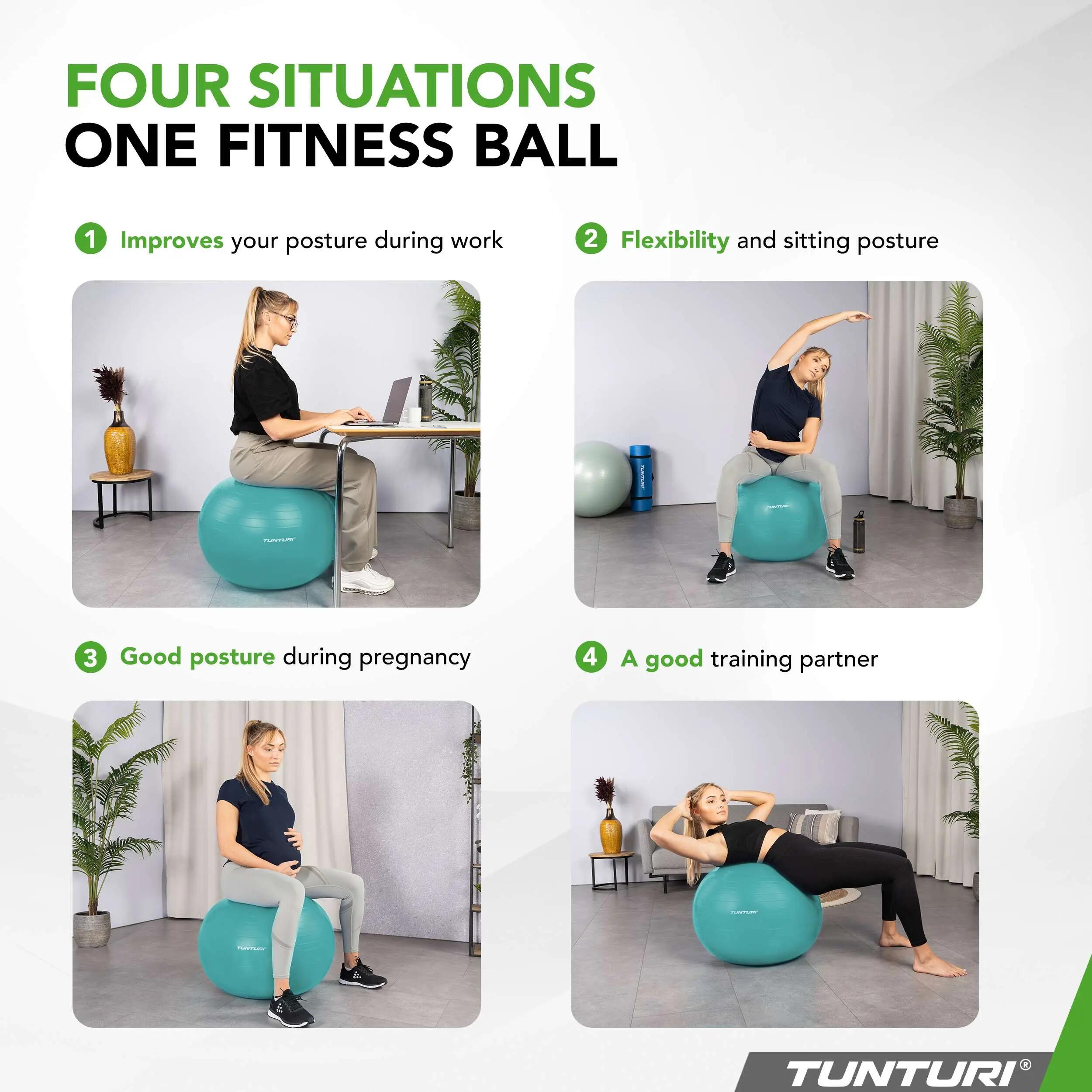Gymball 55cm, Turquoise, Anti Burst 3/7