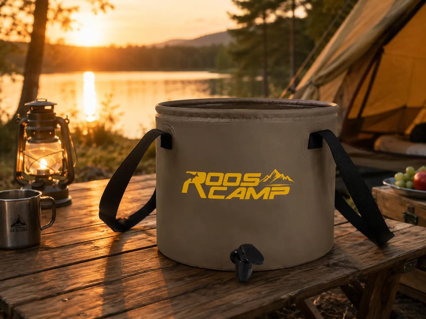 RoosCamp Seau d’Eau Pliable 20L avec Robinet – Camping & Outdoor 4/4