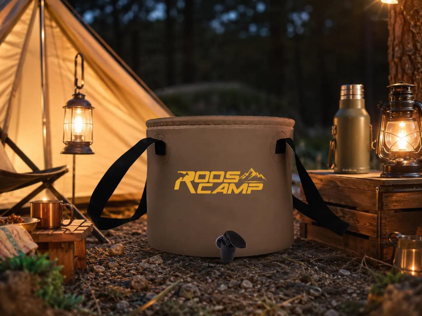 RoosCamp Seau d’Eau Pliable 20L avec Robinet – Camping & Outdoor 3/4