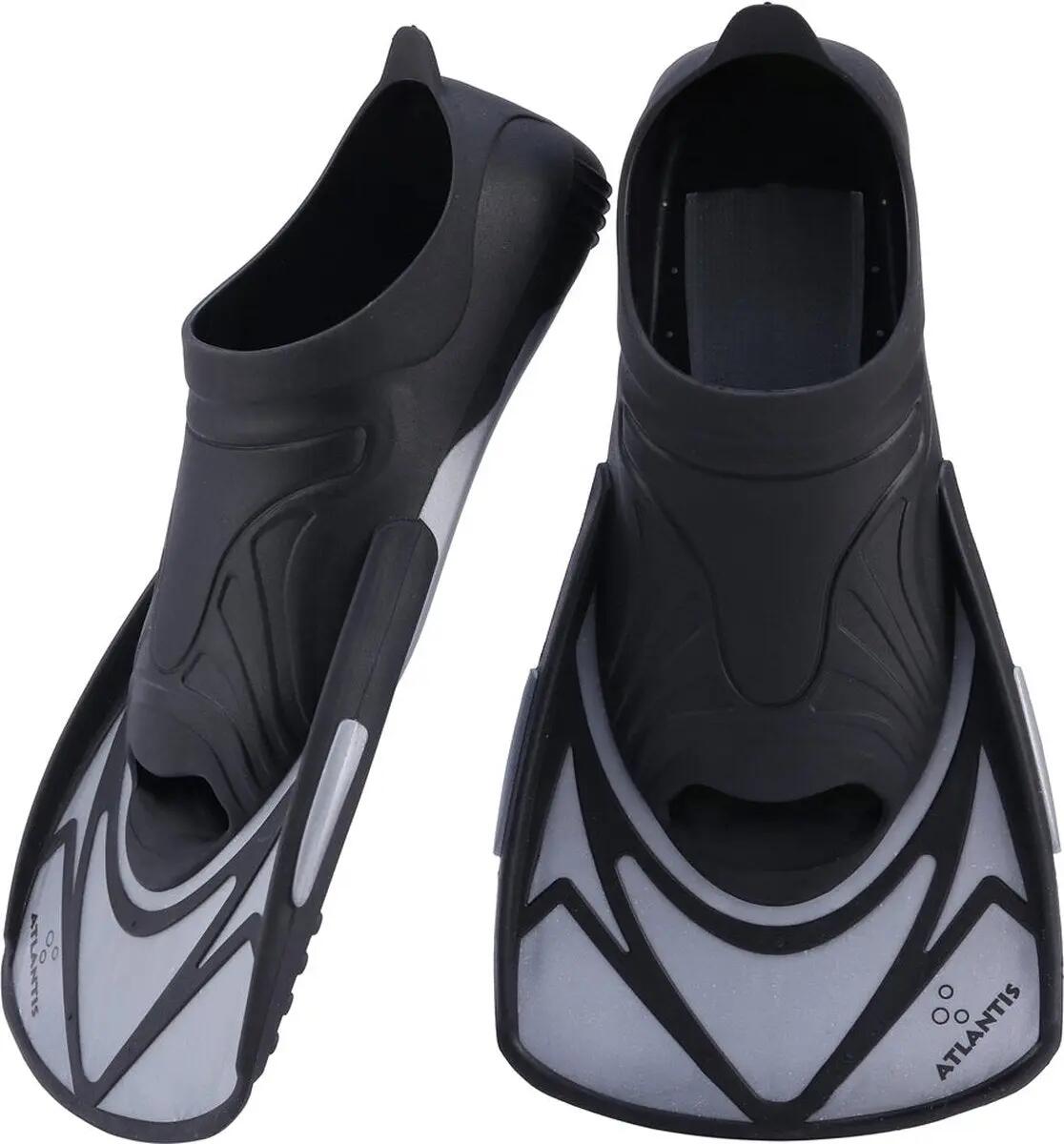Palmes de natation adulte Atlantis Marlin open-heel noires et argentées 2/2