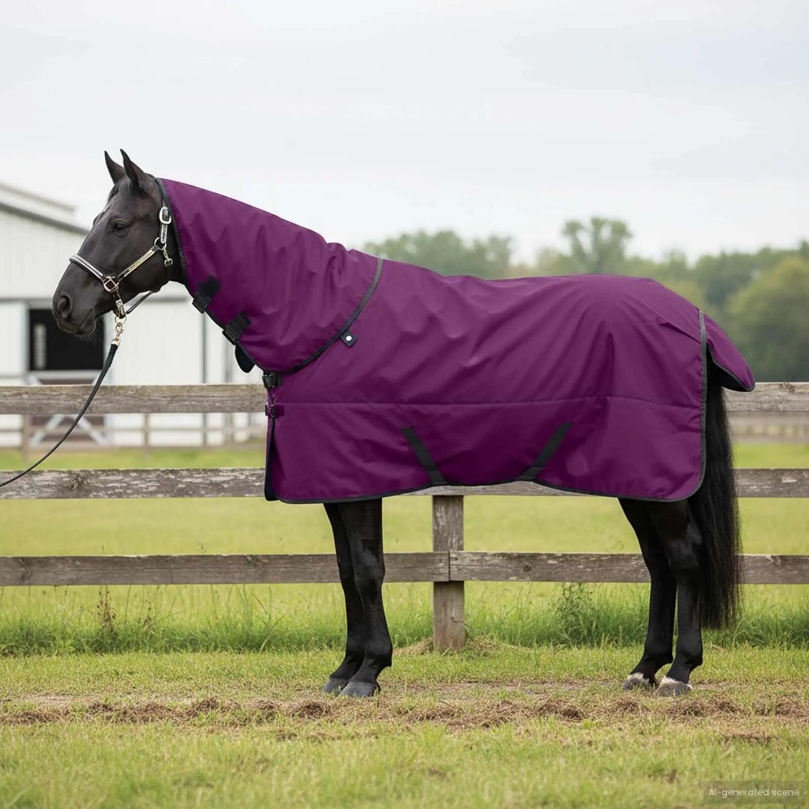 Couverture intégrale cheval VidaXL imperméable coupe-vent polyester 1/1