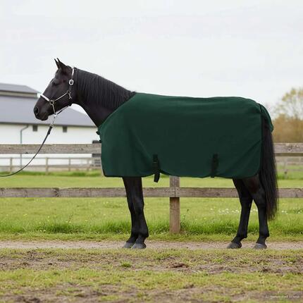 Couverture polaire équitation cheval VidaXL vert foncé