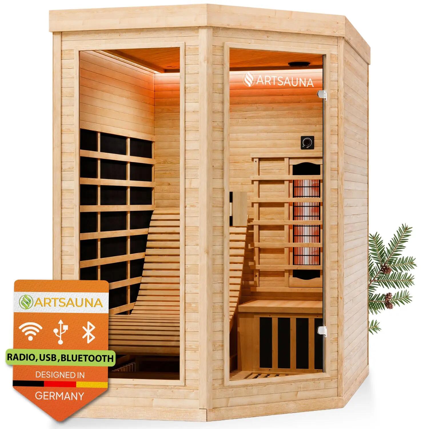ARTSAUNA Infrarotkabine Kolding Dual-Technologie Heizsystem 2 Personen 7/7
