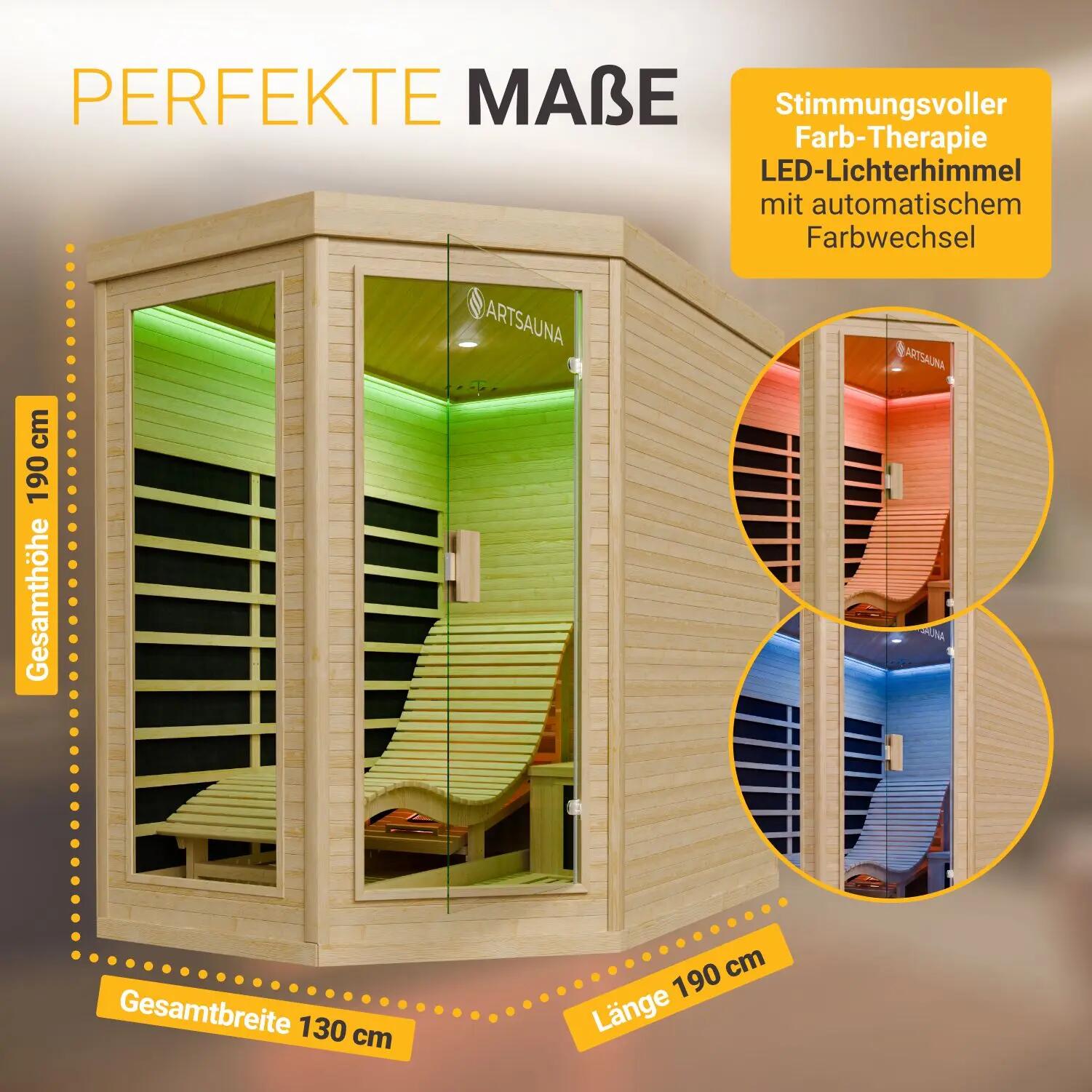 ARTSAUNA Infrarotkabine Kolding Dual-Technologie Heizsystem 2 Personen 6/7