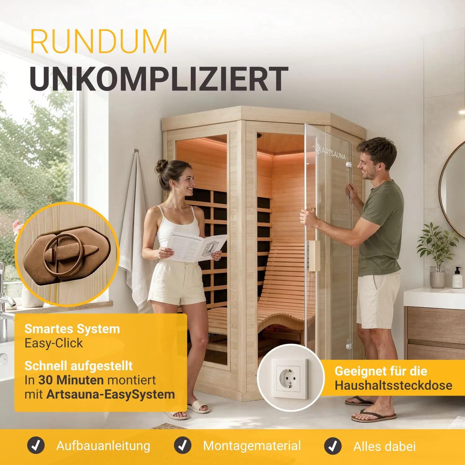 ARTSAUNA Infrarotkabine Kolding Dual-Technologie Heizsystem 2 Personen 5/7