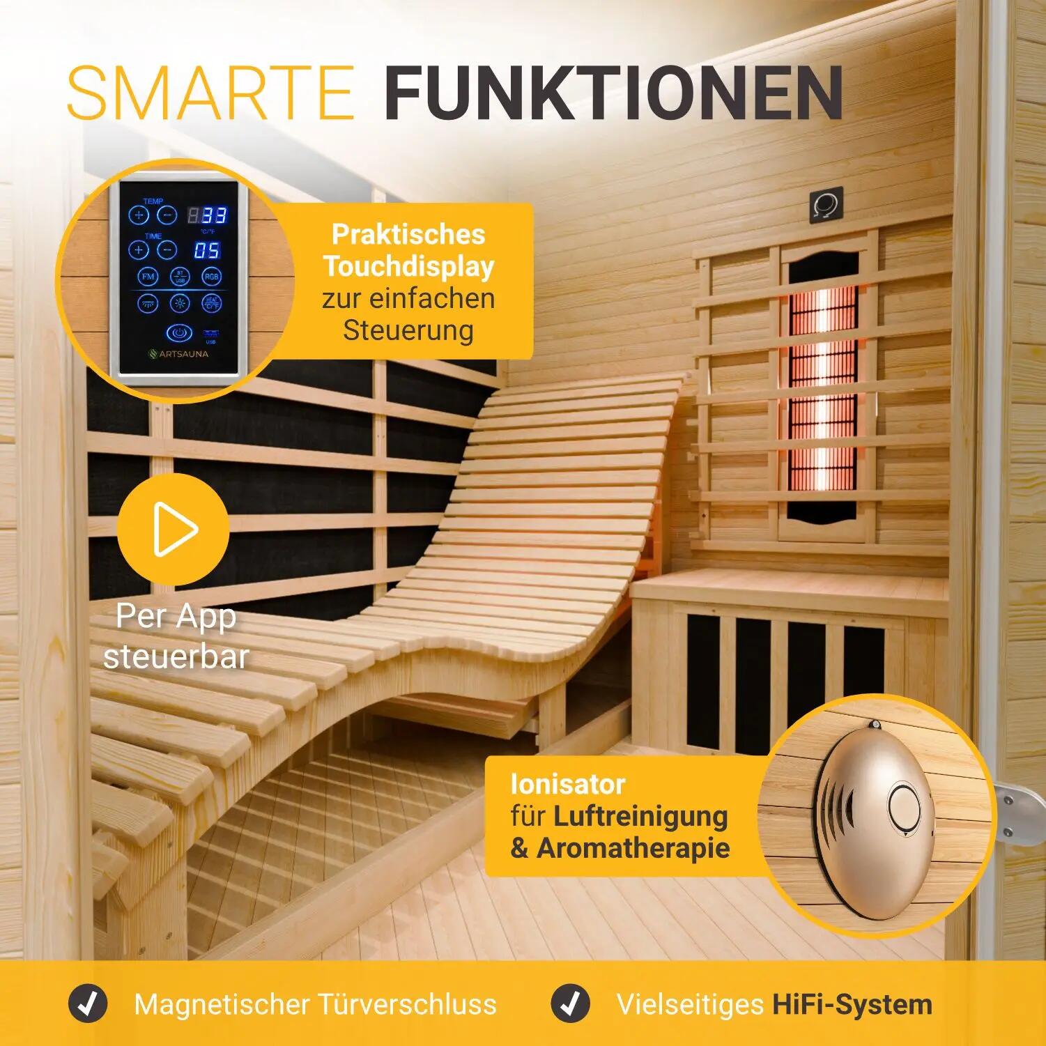 ARTSAUNA Infrarotkabine Kolding Dual-Technologie Heizsystem 2 Personen 3/7