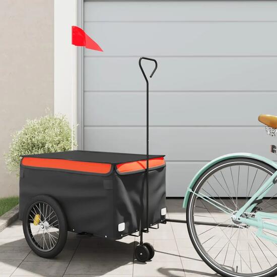 Remorque vélo porte-charge VidaXL 30 kg châssis fer 2 roues