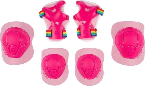 Protection patins enfants Nijdam Pink Rainbows - coudes, poignets, genoux