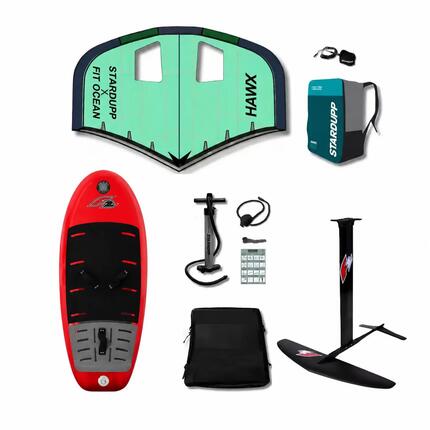 Kit de wingfoil F2 – Aile de 6m² + planche de 140L + foil en carbone de 2000cm²