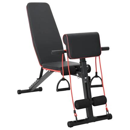 Banc de musculation réglable avec élastiques intégrés VidaXL