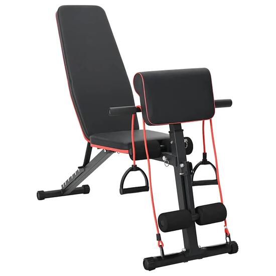 Banc de musculation réglable avec élastiques intégrés VidaXL