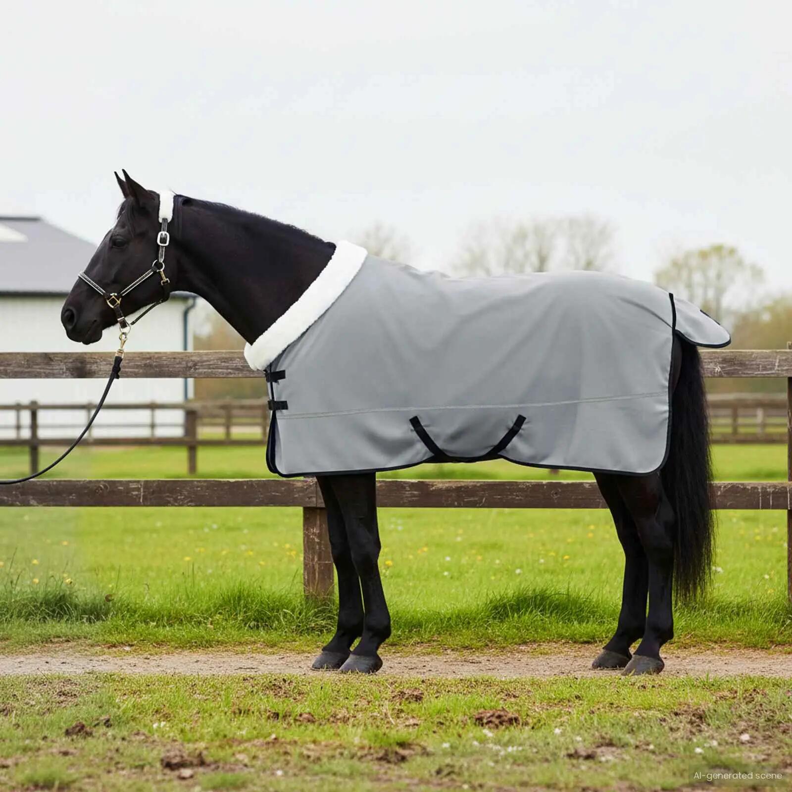 Couverture équitation polaire pour cheval VidaXL coupe-vent 1/1
