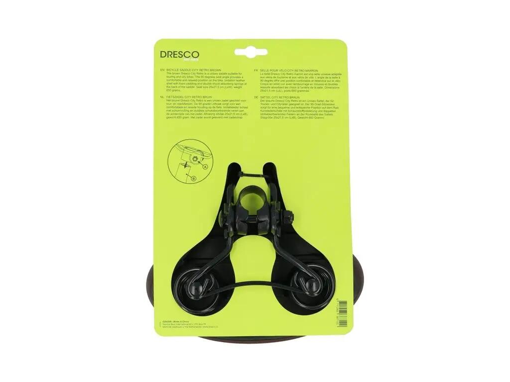 Selle vélo city rétro DRESCO marron angle 90° avec sangle 5/5