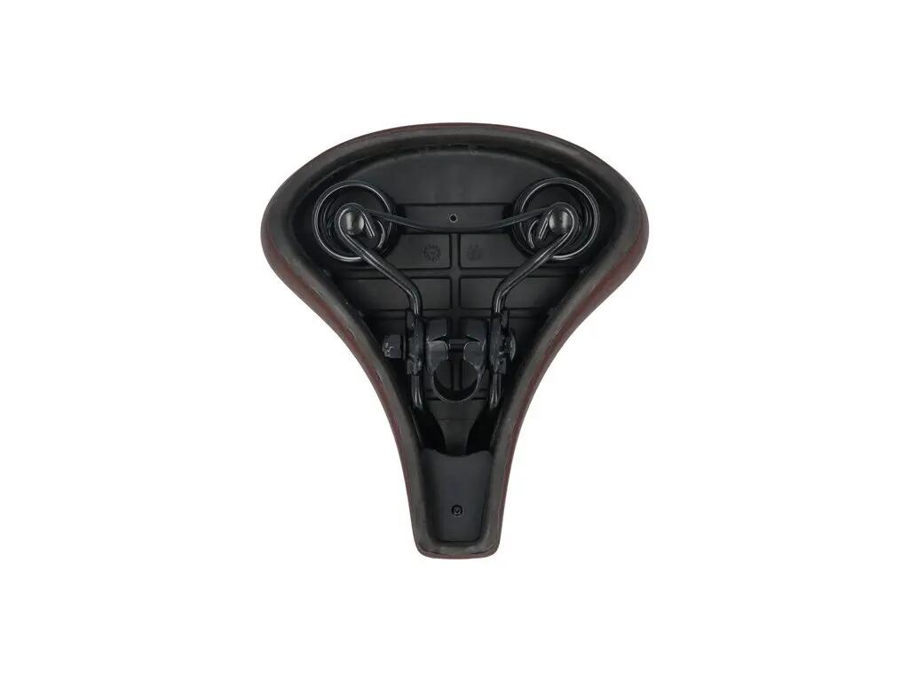 Selle vélo city rétro DRESCO marron angle 90° avec sangle 3/5