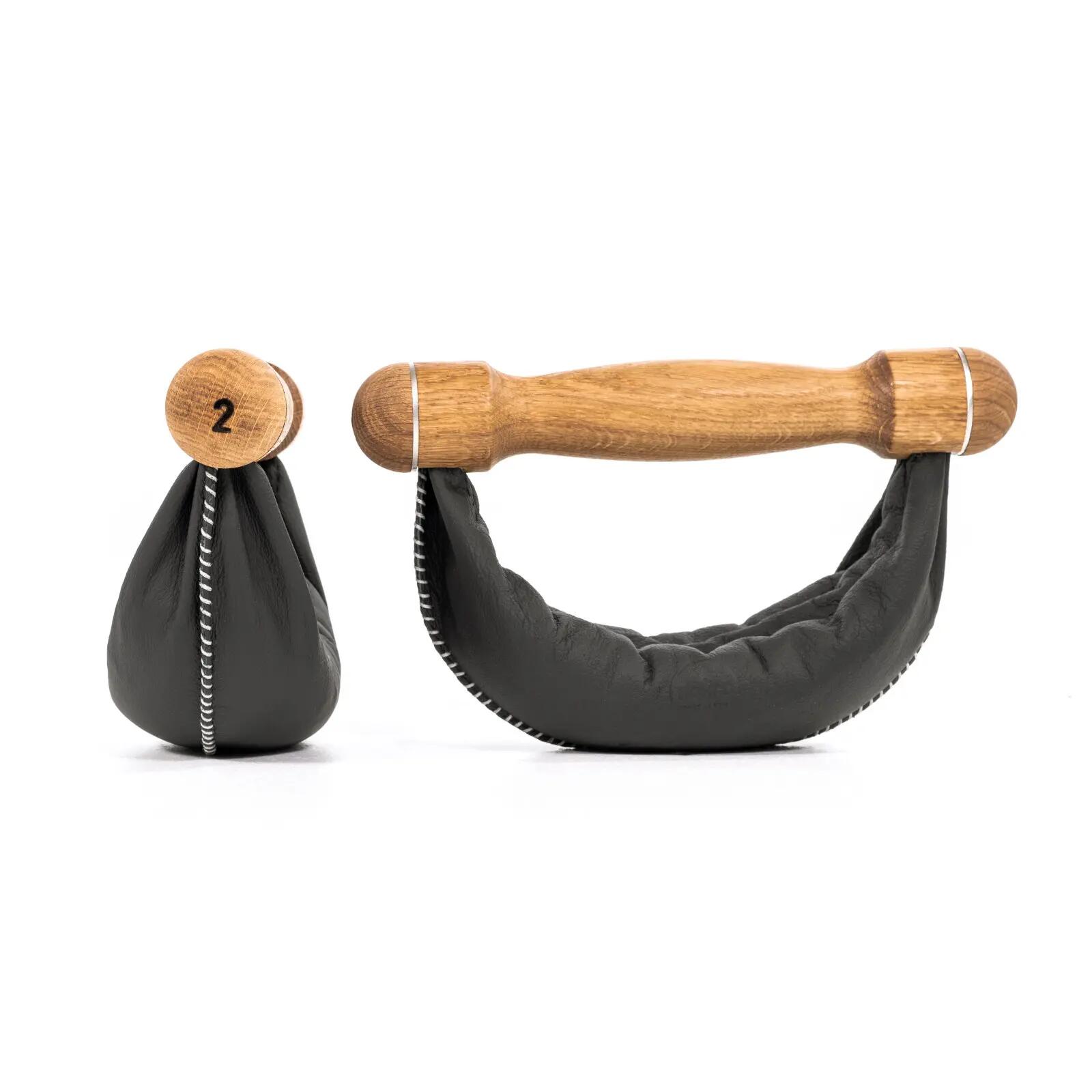 Haltère - Musculation - Instabilité dynamique - NOHRD Swing - Cuir noir 2/4