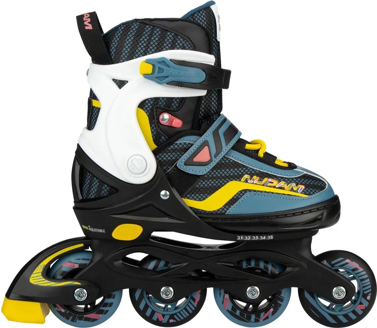 Patins inline ajustables enfants Nijdam Game Patrol bleu/noir 2/2