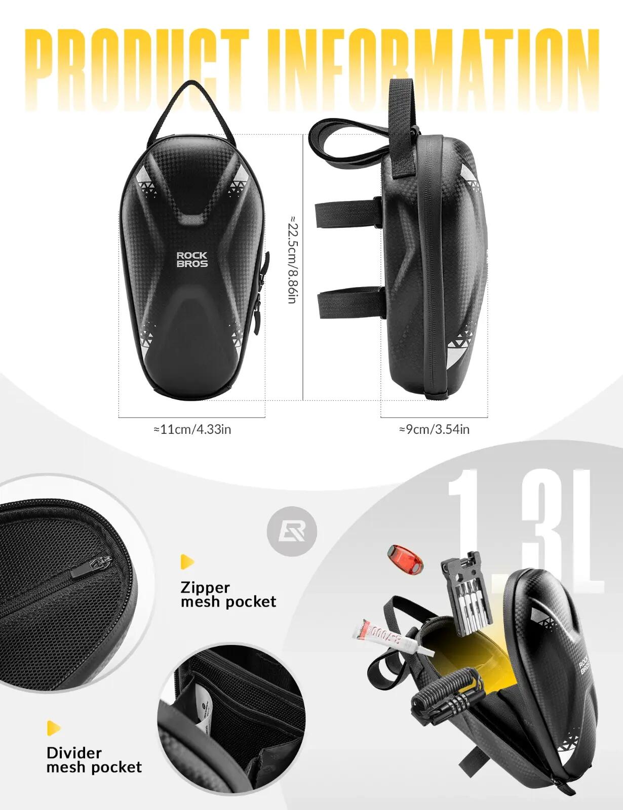 Sacoche de guidon ROCKBROS E-Scooter 1,3L déperlante 2/6