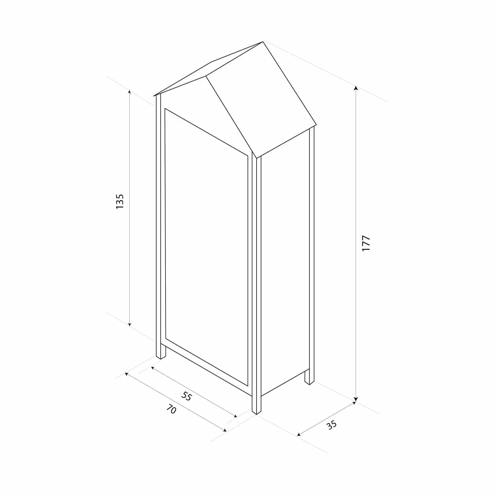 Armario Multiusos para Jardín Gardiun Candy 35x70x177 cm en Madera con Puerta Ab 4/4