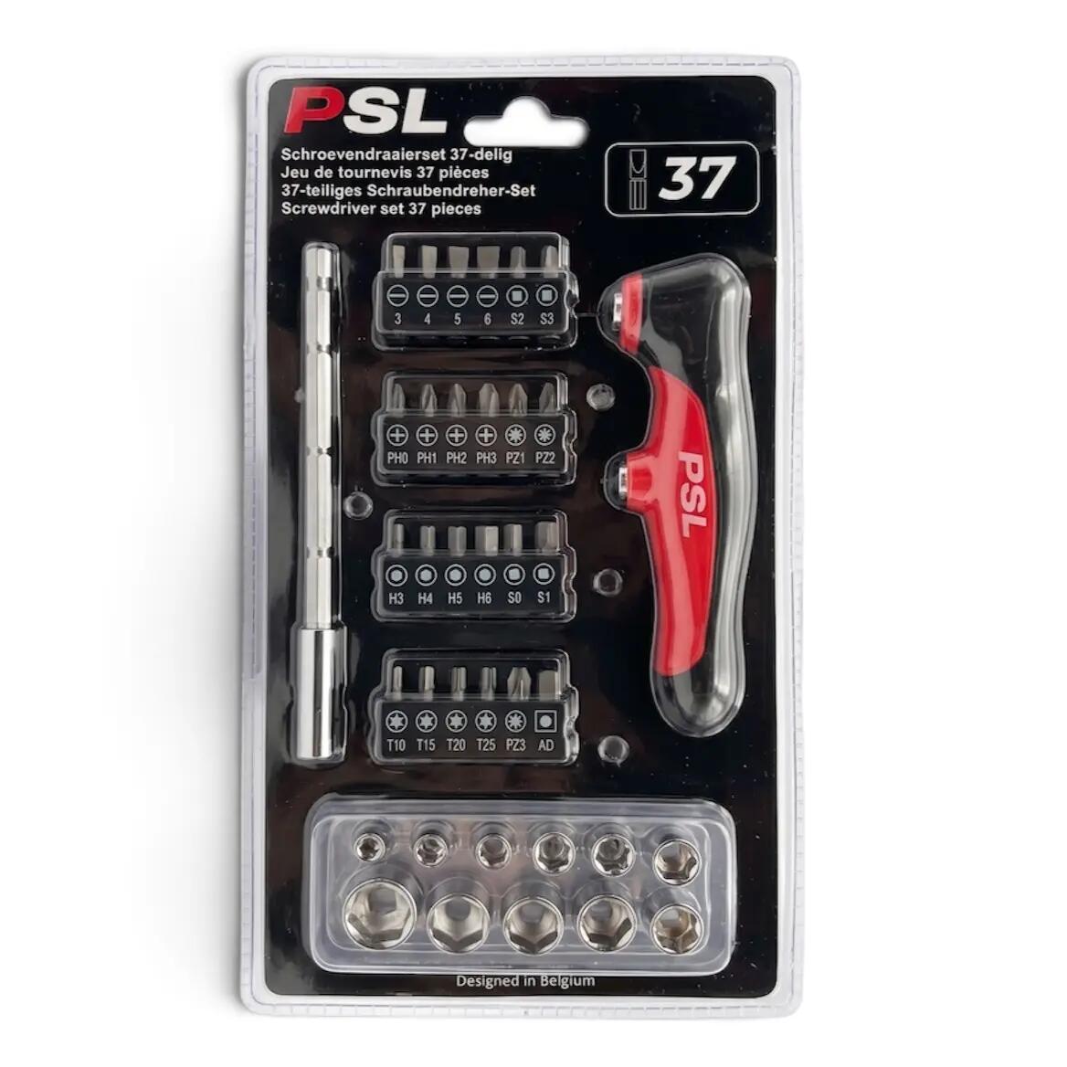 Schraubendreher-Set, 37-teiliges Werkzeugset, T-Griff, Bits, Steckschlüssel 8/8