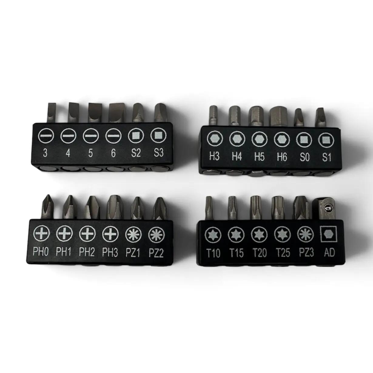 Schraubendreher-Set, 37-teiliges Werkzeugset, T-Griff, Bits, Steckschlüssel 4/8
