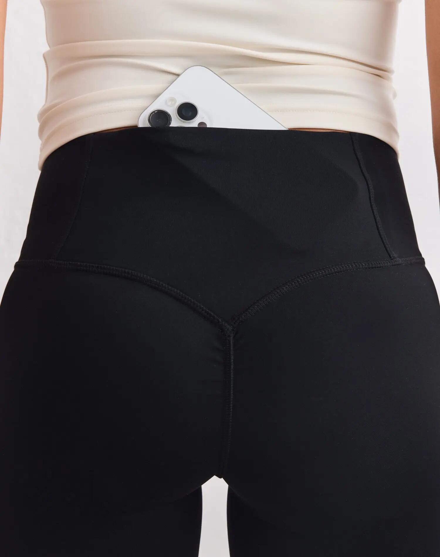 Dames sportlegging hoge taille compressie invisible scrunch sculpting zwart 3/7