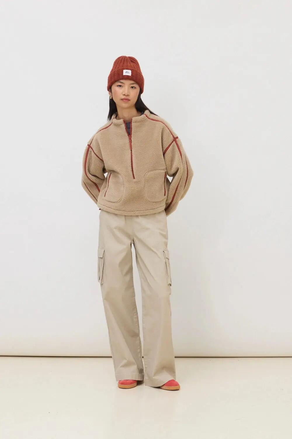 Abrigo Polar de Mujer Blue Banana Frost Camel 3/4