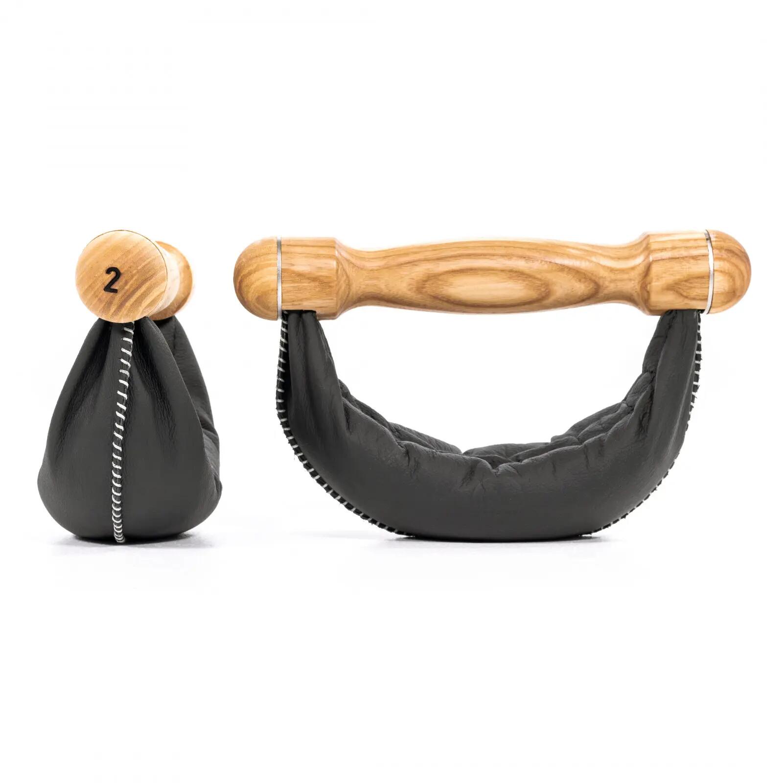 Dumbbells - Krachttraining - NOHRD Swing - 6 kg - Echt leer, zwart 2/3