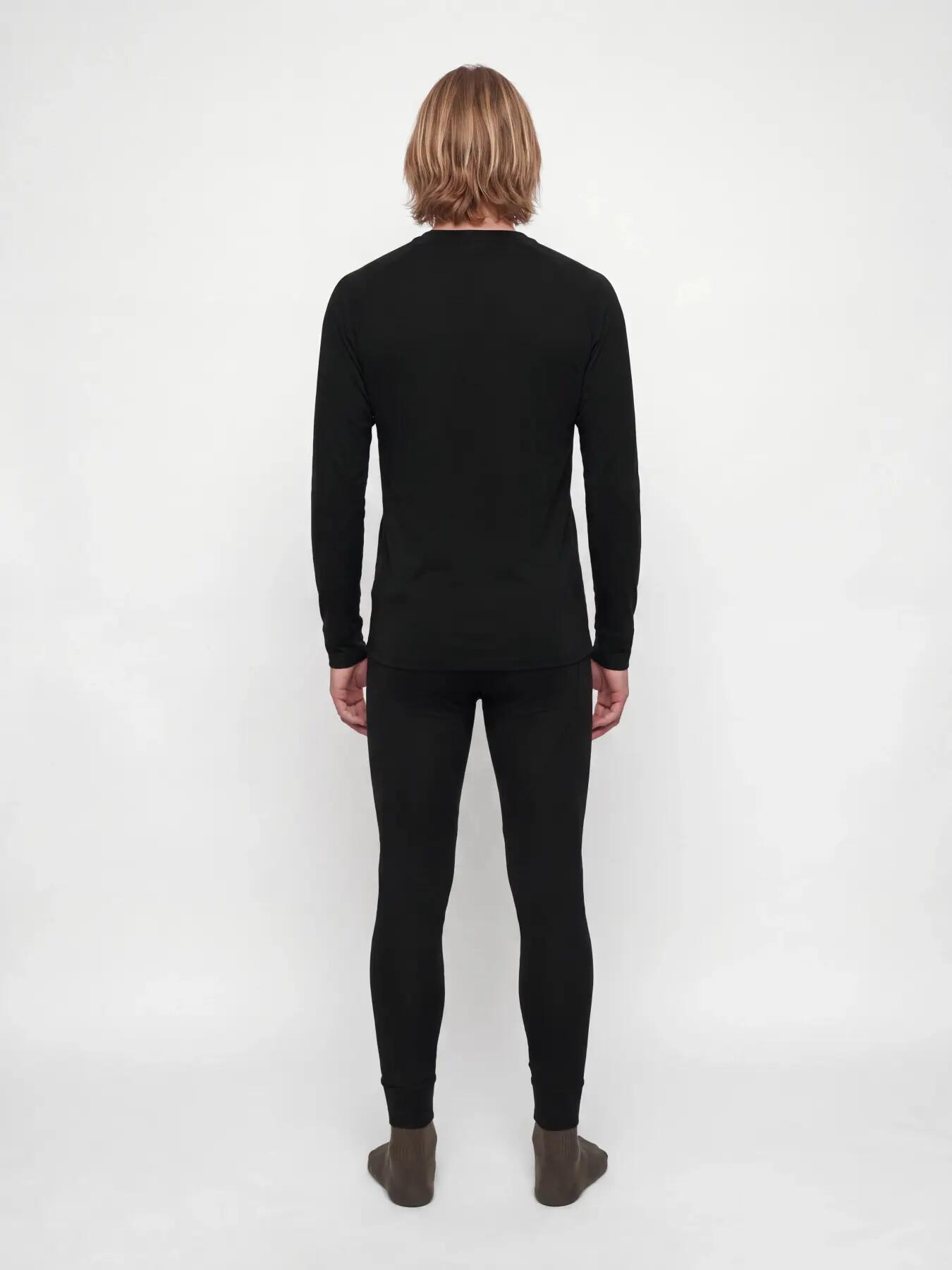 Uomo Sci Completo Termico Intimo 2 Pezzi Lesley A-24/2 Black-Dark Grey Melange 4/7