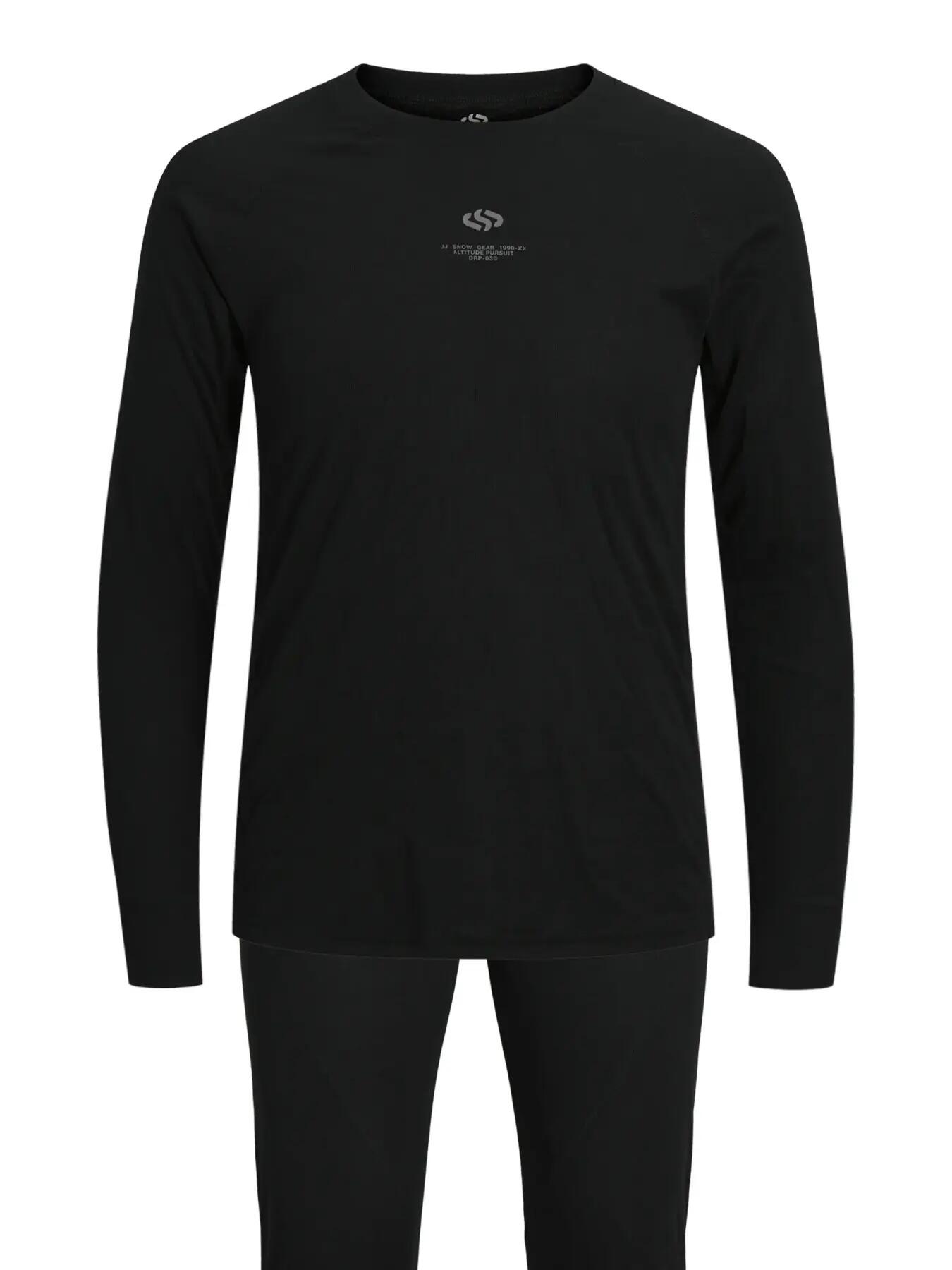 Uomo Sci Completo Termico Intimo 2 Pezzi Lesley A-24/2 Black-Dark Grey Melange 2/7