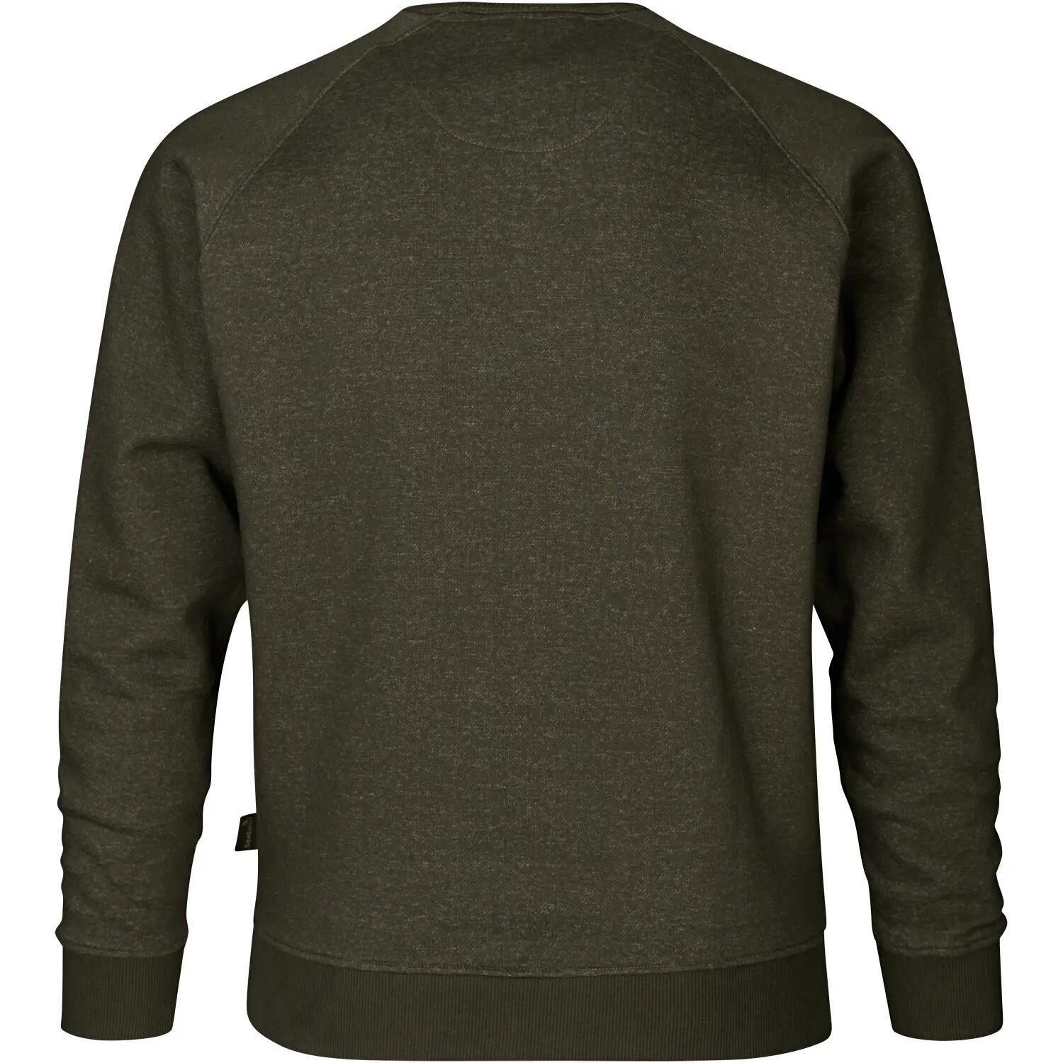Herren - sweatshirt - rundhals - key point - pine green melange 2/2