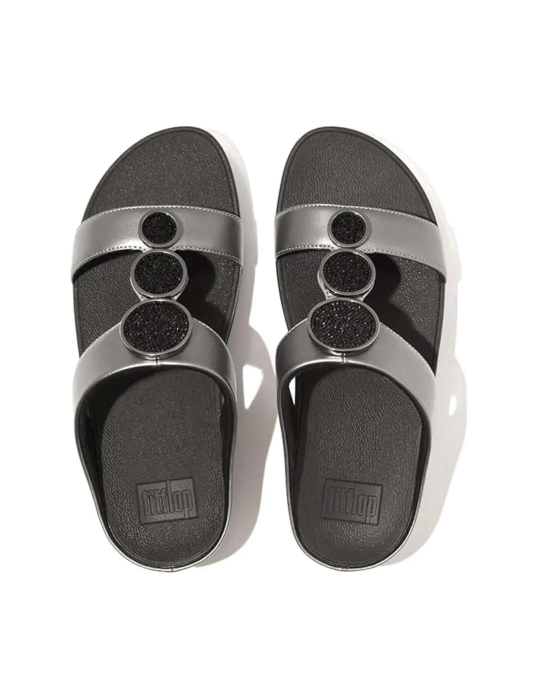 Sandalen für Frauen Fitflop Halo Perlenkreis Schwarz 4/7