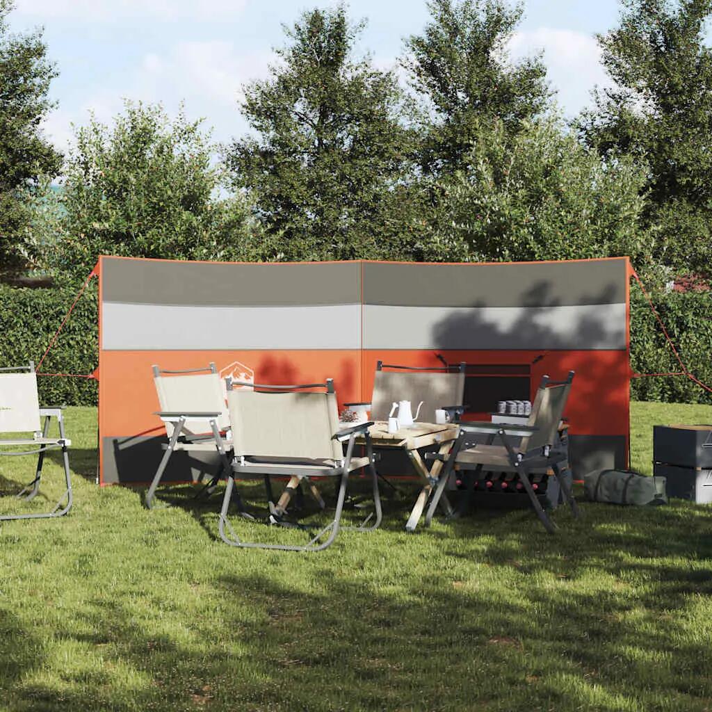 Brise-vent camping VidaXL polyester enduit PU gris et orange 3/3