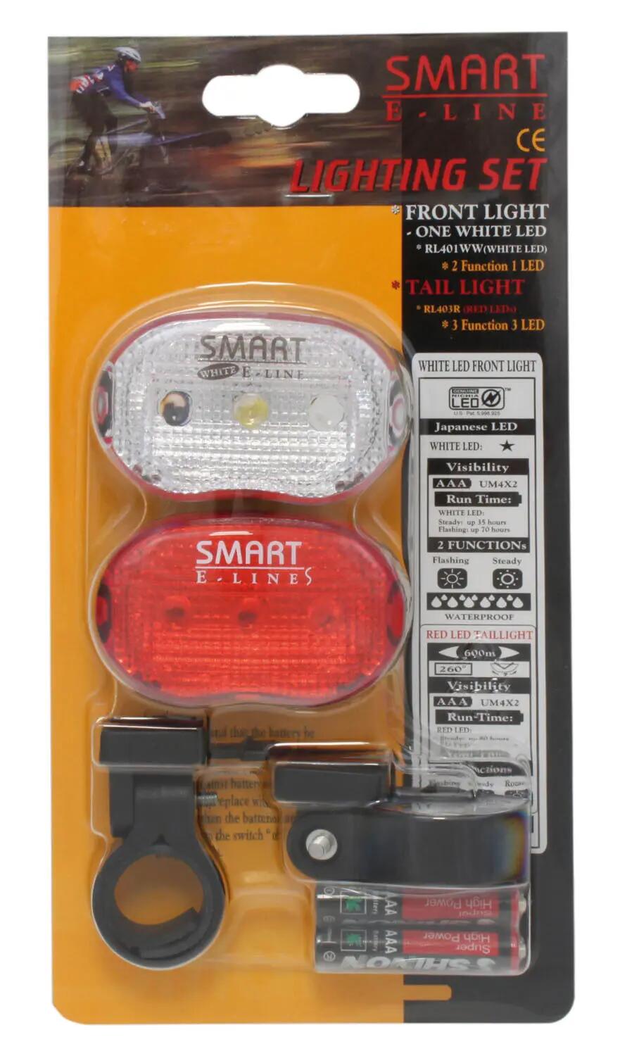 Kit éclairage vélo LED Messingschlager SMART avant blanc arrière rouge 2/2