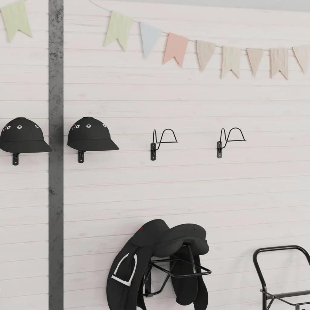 Vidaxx porte-casque pour montage mural équestre acier noir 2/2