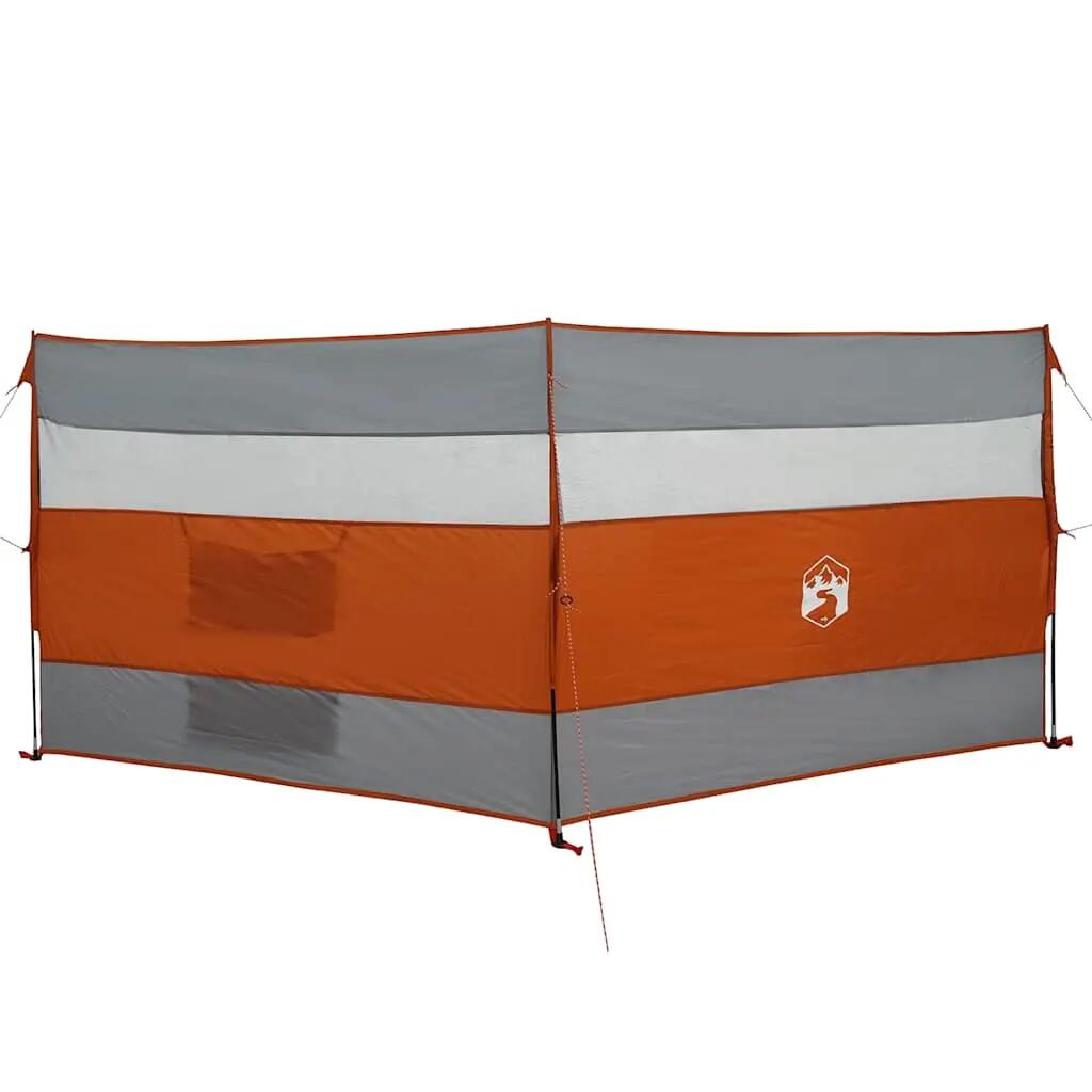 Brise-vent camping VidaXL polyester enduit PU gris et orange 2/3