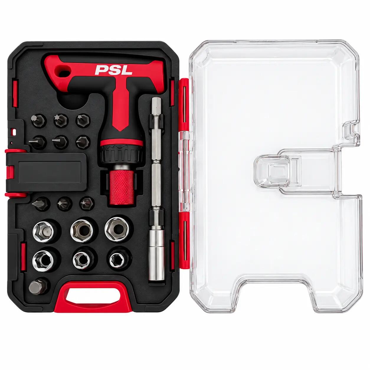 Set di cacciaviti da 18 pezzi con impugnatura a T, punte bussola e Torx 2/5