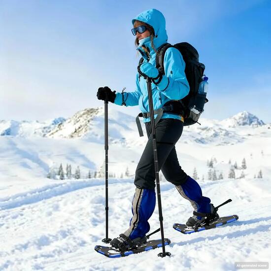 Raquettes neige 3-en-1 VidaXL avec bâtons de trekking