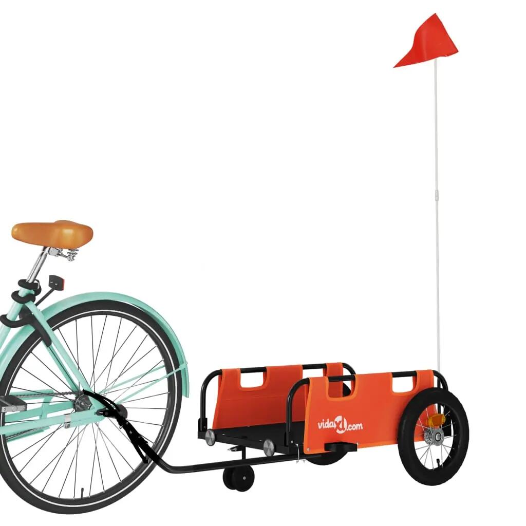 Remorque vélo VidaXL tissu Oxford et fer laqué orange 3/3