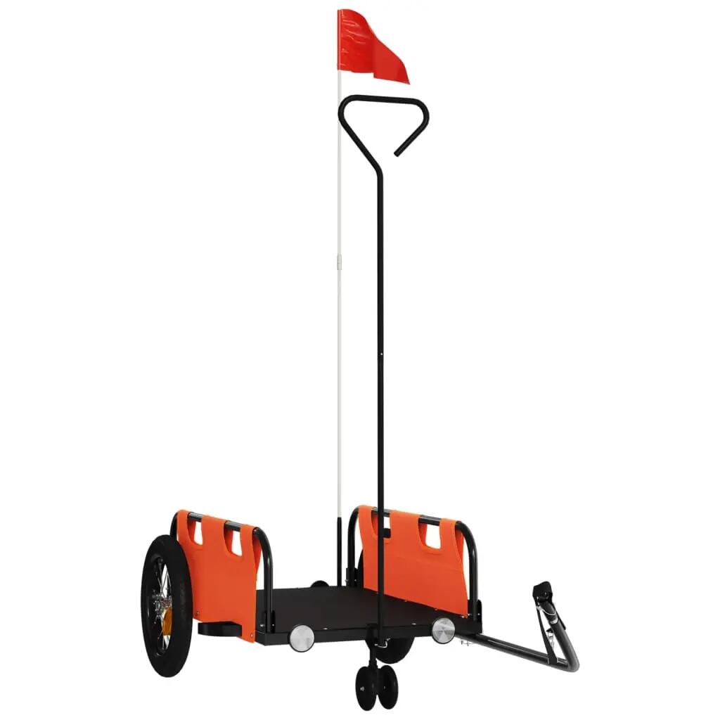 Remorque vélo VidaXL tissu Oxford et fer laqué orange 2/3