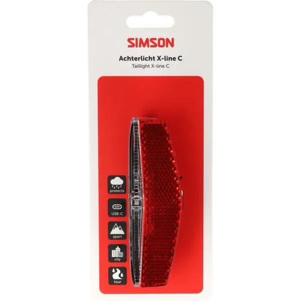 Simson Aurora X-line C feu arrière LED rechargeable USB-C porte-bagages 3/3