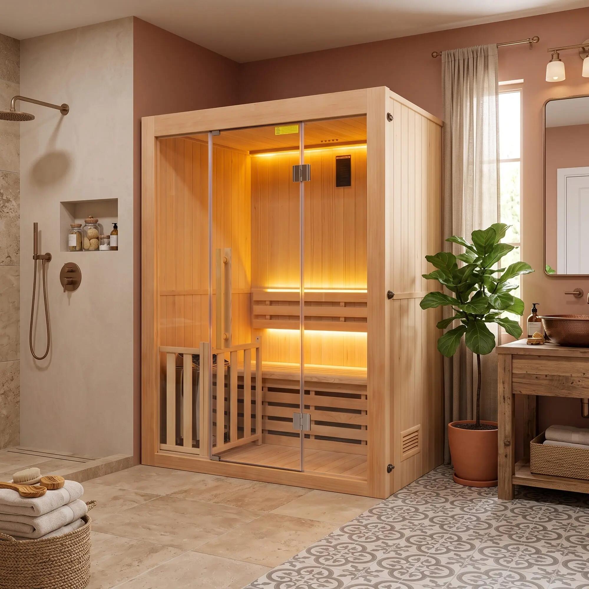 Sauna finlandesa interior Panorama 3 plazas 3500W 7/8