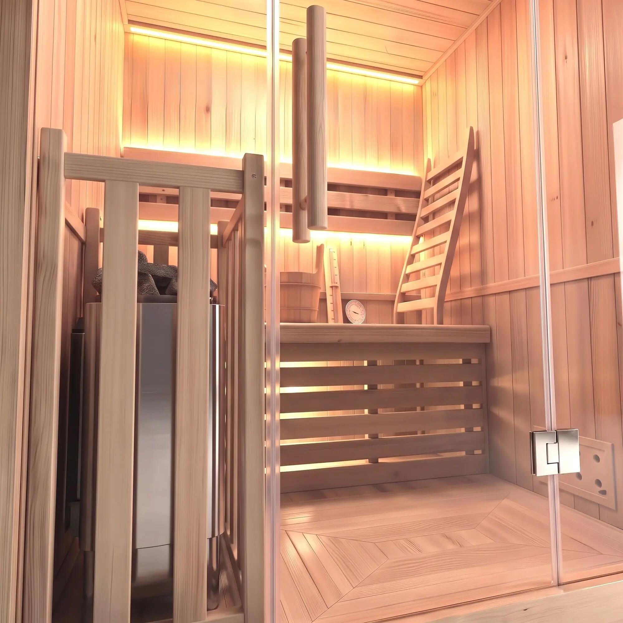 Sauna finlandesa interior Panorama 3 plazas 3500W 4/8