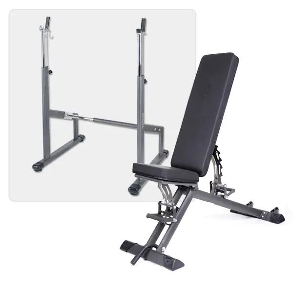 Halterbank - Krachttraining - B900 - Rek en 75 kg halterschijven 4/4