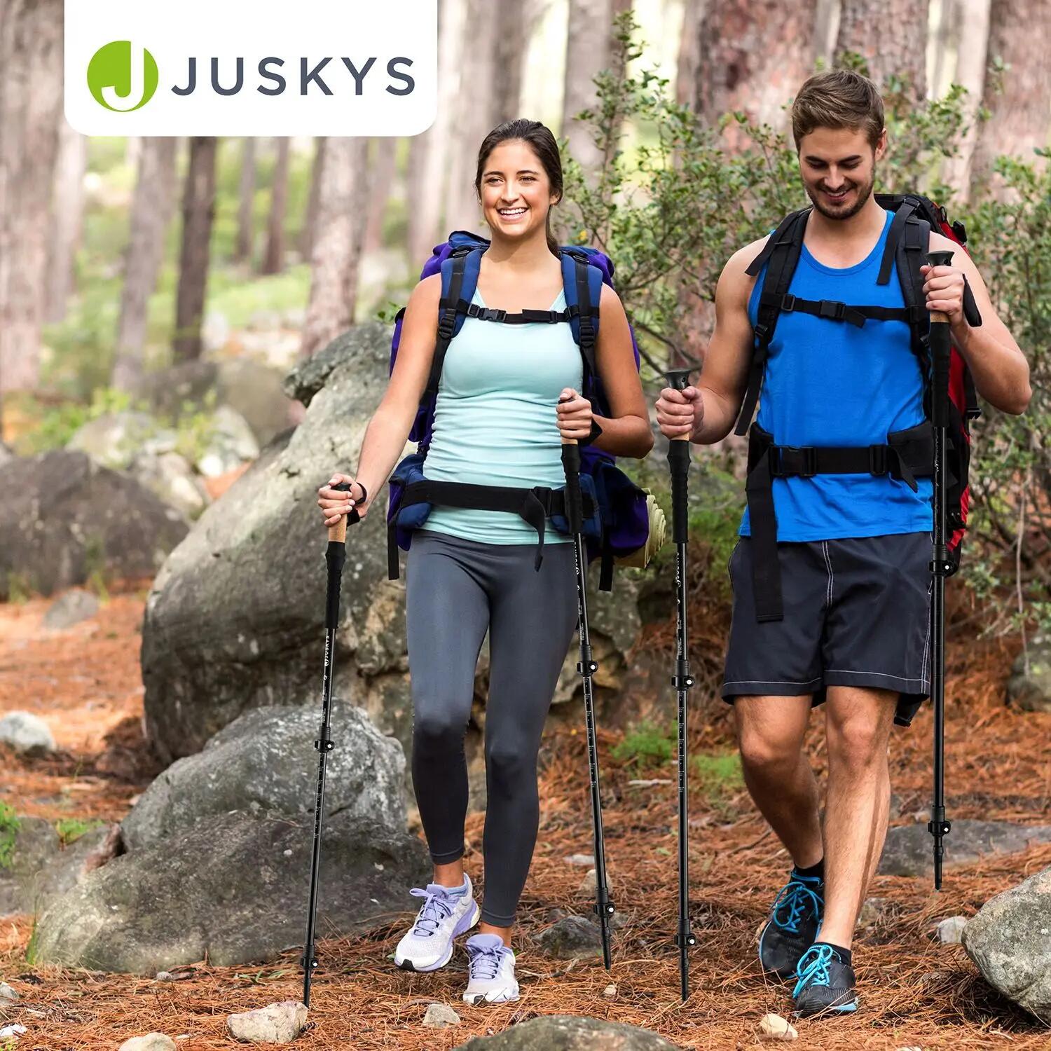 JUSKYS Nordic Walking Stöcke Alu Teleskop leicht & ausziehbar 7/7