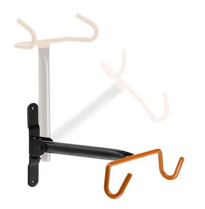 Support vélo mural rabattable Cordo métal noir avec base articulée