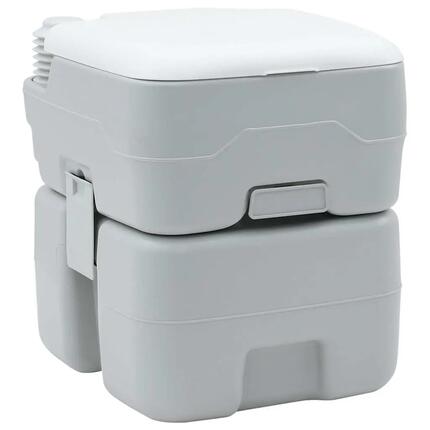 Toilette de camping portable VidaXL polyéthylène grise et blanche